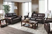 Top grain leather match walnut/brown sofa by Furniture of America additional picture 7
