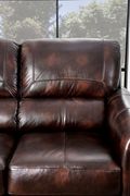 Top grain leather match walnut/brown loveseat by Furniture of America additional picture 2