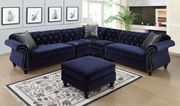 Blue fabric tufted button design sectional sofa by Furniture of America additional picture 6