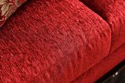 Red fabric traditional style sofa w/ wood trim by Furniture of America additional picture 2