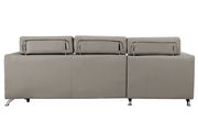 Gray faux leather sectional w/ adjustable headrests by Furniture of America additional picture 3