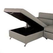 Gray faux leather sectional w/ adjustable headrests additional photo 4 of 4