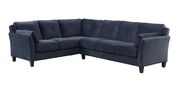 Casually styled sectional sofa in navy fabric additional photo 2 of 2