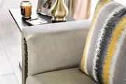 Beige chenille / copper leather US-made couch additional photo 4 of 7
