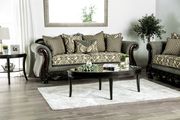 Traditional style gray fabric sofa / wood trim by Furniture of America additional picture 11