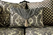 Traditional style gray fabric sofa / wood trim by Furniture of America additional picture 3