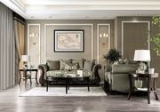 Traditional style gray fabric sofa / wood trim additional photo 4 of 10