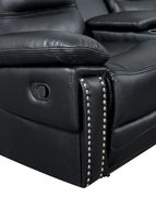 Double-stitched transitional style black leather recliner sectional by Furniture of America additional picture 5