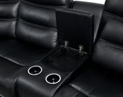 Double-stitched transitional style black leather recliner sectional by Furniture of America additional picture 6