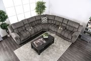 Gray flannelette fabric oversized recliner sectional by Furniture of America additional picture 2
