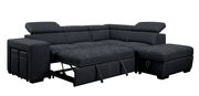 Contemporary dark gray fabric sectional w/ sleeper additional photo 2 of 8