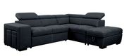 Contemporary dark gray fabric sectional w/ sleeper additional photo 3 of 8
