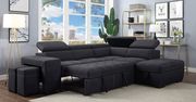 Contemporary dark gray fabric sectional w/ sleeper by Furniture of America additional picture 9