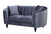 Gray fabric contemporary sofa w/ rounded arms by Furniture of America additional picture 4