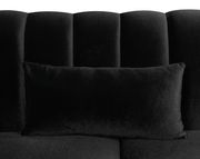 Black fabric contemporary sofa w/ rounded arms by Furniture of America additional picture 2