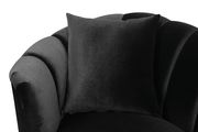 Black fabric contemporary sofa w/ rounded arms by Furniture of America additional picture 3