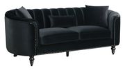 Black fabric contemporary sofa w/ rounded arms by Furniture of America additional picture 7