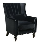 Black fabric contemporary sofa w/ rounded arms by Furniture of America additional picture 8