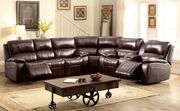 Rustic brown home theater sectional w/ recliners additional photo 3 of 9