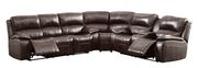 Rustic brown home theater sectional w/ recliners by Furniture of America additional picture 4