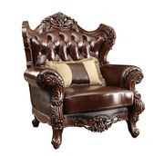 Classical design top grain brown leather sofa by Furniture of America additional picture 3