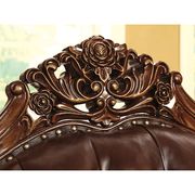 Classical design top grain brown leather chair additional photo 3 of 4