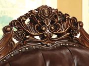 Classical design top grain brown leather loveseat by Furniture of America additional picture 2