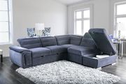 Gray chenille fabric bed/storage sectional additional photo 4 of 4