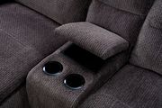 Recliner gray fabric sectional w/ console additional photo 2 of 6