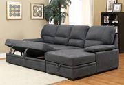 Graphite fabric sectional w/ bed option additional photo 3 of 4