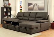 Brown fabric sectional w/ bed option by Furniture of America additional picture 3