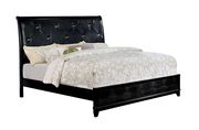 Crocodile leather style king bed in black by Furniture of America additional picture 2