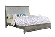Crocodile leather style king bed in silver by Furniture of America additional picture 2