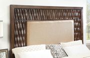 Tall headboard wood inlay design king bed by Furniture of America additional picture 2