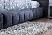Dark gray linen-like fabric ultra-low profile bed by Furniture of America additional picture 6