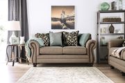 Dark taupe rolled arms US-made oversized sofa additional photo 2 of 7
