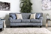 US-made casual transition style blue fabric sofa additional photo 3 of 9