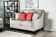 Transitional ivory fabric sofa made in US by Furniture of America additional picture 2