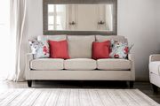 Transitional ivory fabric sofa made in US additional photo 3 of 11