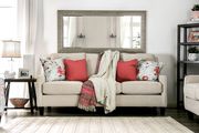 Transitional ivory fabric sofa made in US by Furniture of America additional picture 6