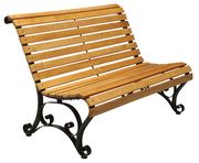 Outdoor/patio wooden / cast iron bench by Furniture of America additional picture 2