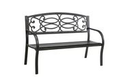 Black steel outdoor / patio bench by Furniture of America additional picture 2