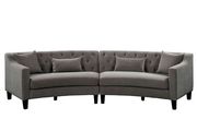 2pcs rounded gray fabric sectional additional photo 2 of 3