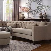 2pcs rounded light gray fabric sectional by Furniture of America additional picture 3