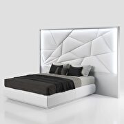 White contemporary storage platform bed additional photo 2 of 11