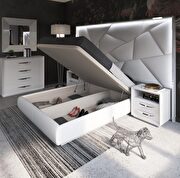White contemporary storage platform bed additional photo 3 of 11