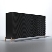 Black gloss Spain-made dining table in wave pattern by Franco Spain additional picture 11