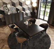 Black gloss Spain-made dining table in wave pattern by Franco Spain additional picture 3