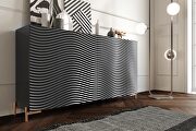 Black gloss Spain-made dining table in wave pattern by Franco Spain additional picture 4
