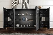 Black gloss Spain-made dining table in wave pattern by Franco Spain additional picture 5